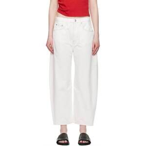 NEW RAG & BONE charlie ankle length barrel jean in white